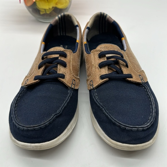 Skechers Navy Tan Goga Mat Deck Shoes Size 7 SKT6880D - Picture 2 of 7